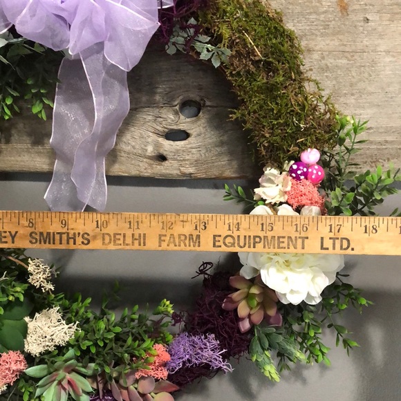 NEW Spring grapevine wreath succulent moss bird mushroom 🍄 cottage core - Picture 17 of 17